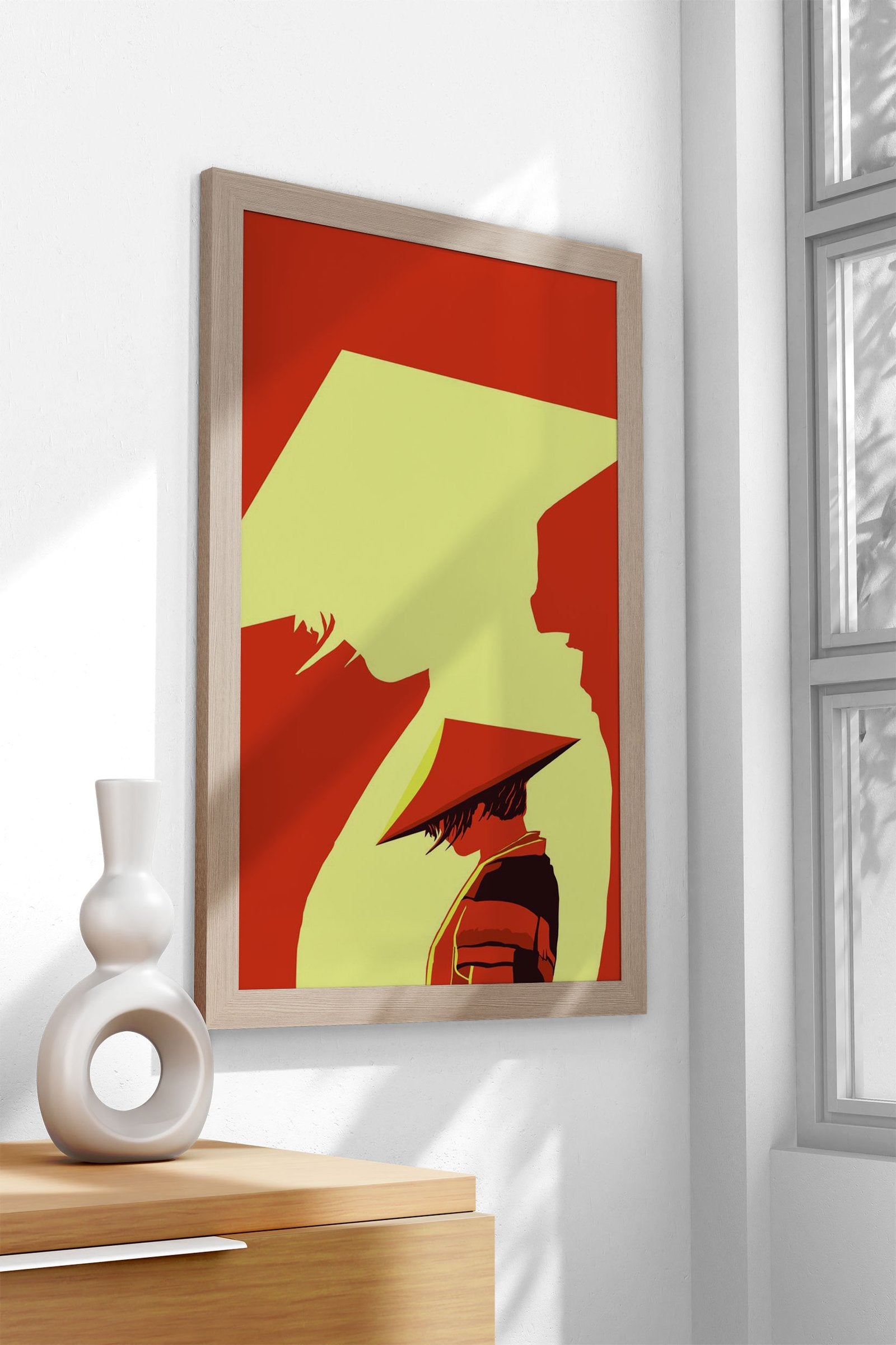 Mysterious Ninja Orange Asian Style Poster | Wall Art for Home & Office | High-Quality Print - High-Quality Visual Display