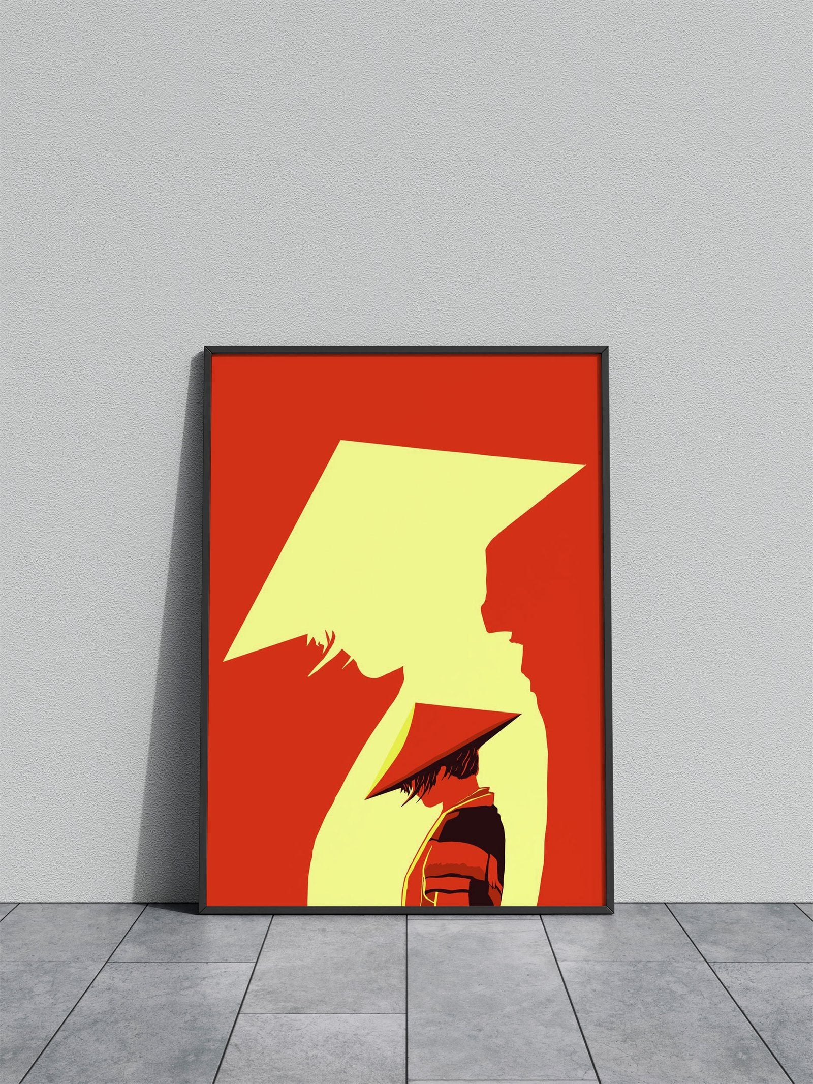 Mysterious Ninja Orange Asian Style Poster | Wall Art for Home & Office | High-Quality Print - High-Quality Visual Display