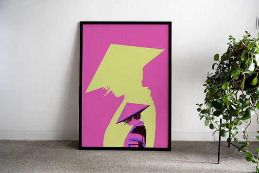 Mysterious Ninja Pink Asian Style Poster | Wall Art for Home & Office | High-Quality Print - High-Quality Visual Display