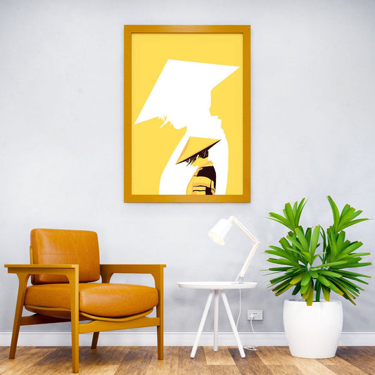 Mysterious Ninja Yelow Asian Style Poster | Wall Art for Home & Office | High-Quality Print - High-Quality Visual Display