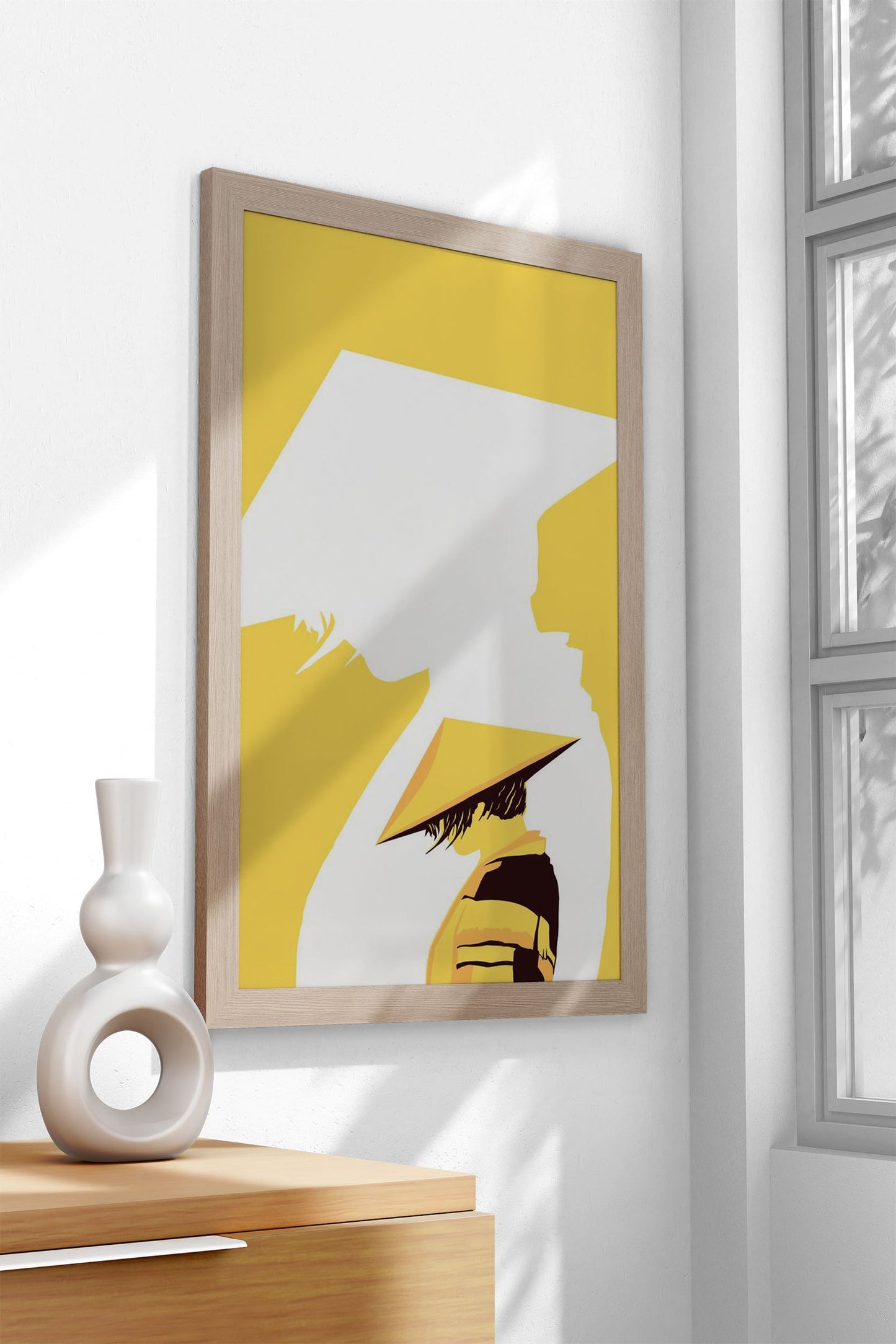 Mysterious Ninja Yelow Asian Style Poster | Wall Art for Home & Office | High-Quality Print - High-Quality Visual Display