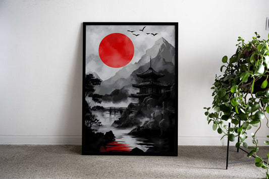 Mystic Japanese Sunrise Asian Style Poster | Wall Art for Home & Office | High-Quality Print - High-Quality Visual Display