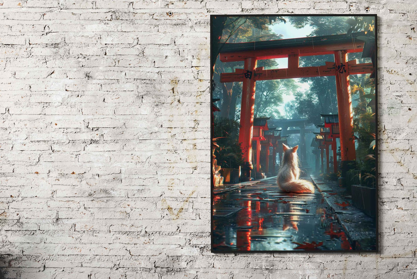Mystic Kitsune Fox Torii Asian Style Poster | Wall Art for Home & Office | High-Quality Print - High-Quality Visual Display