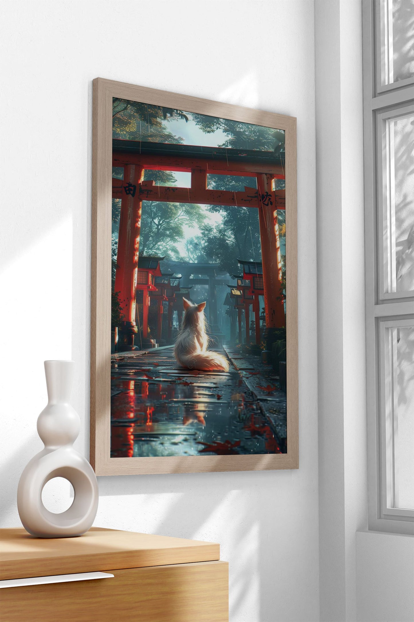 Mystic Kitsune Fox Torii Asian Style Poster | Wall Art for Home & Office | High-Quality Print - High-Quality Visual Display