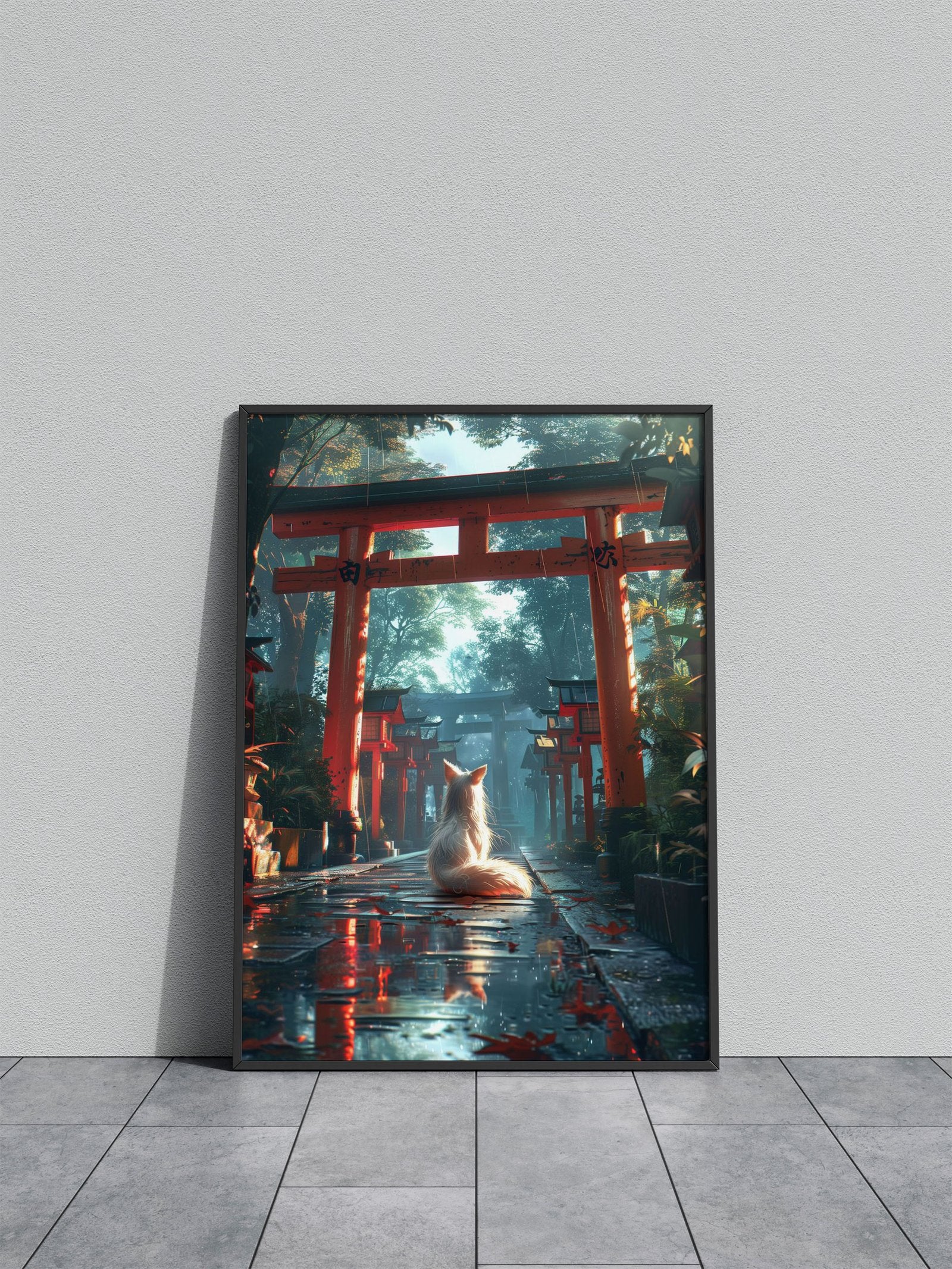 Mystic Kitsune Fox Torii Asian Style Poster | Wall Art for Home & Office | High-Quality Print - High-Quality Visual Display