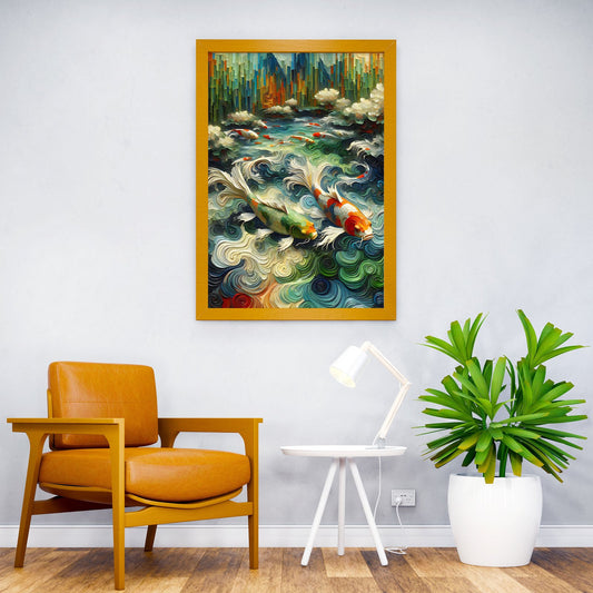 Mystic Koi Fish Pond Asian Style Poster | Wall  Art for Home & Office | High-Quality Print - High-Quality Visual Display