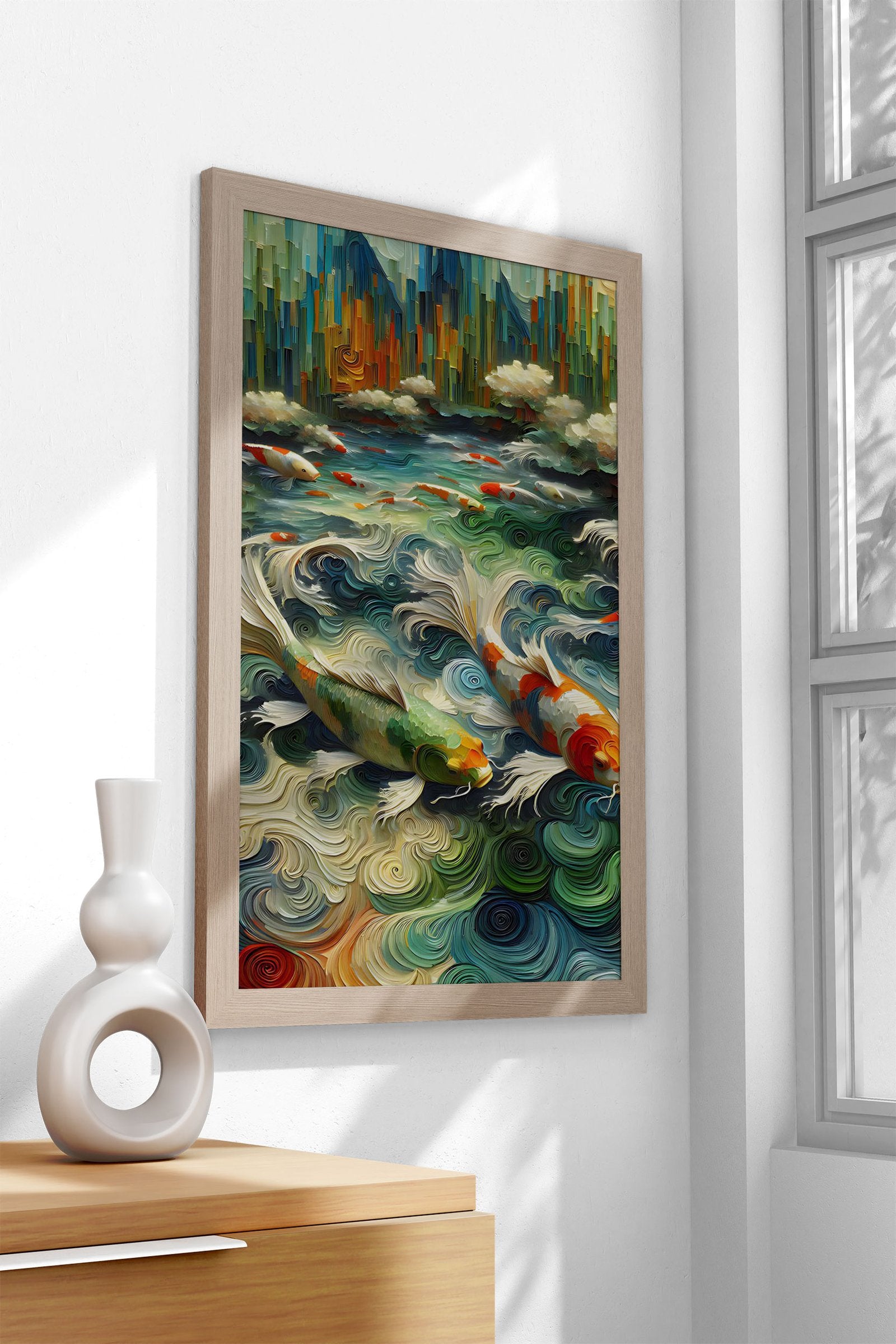 Mystic Koi Fish Pond Asian Style Poster | Wall  Art for Home & Office | High-Quality Print - High-Quality Visual Display