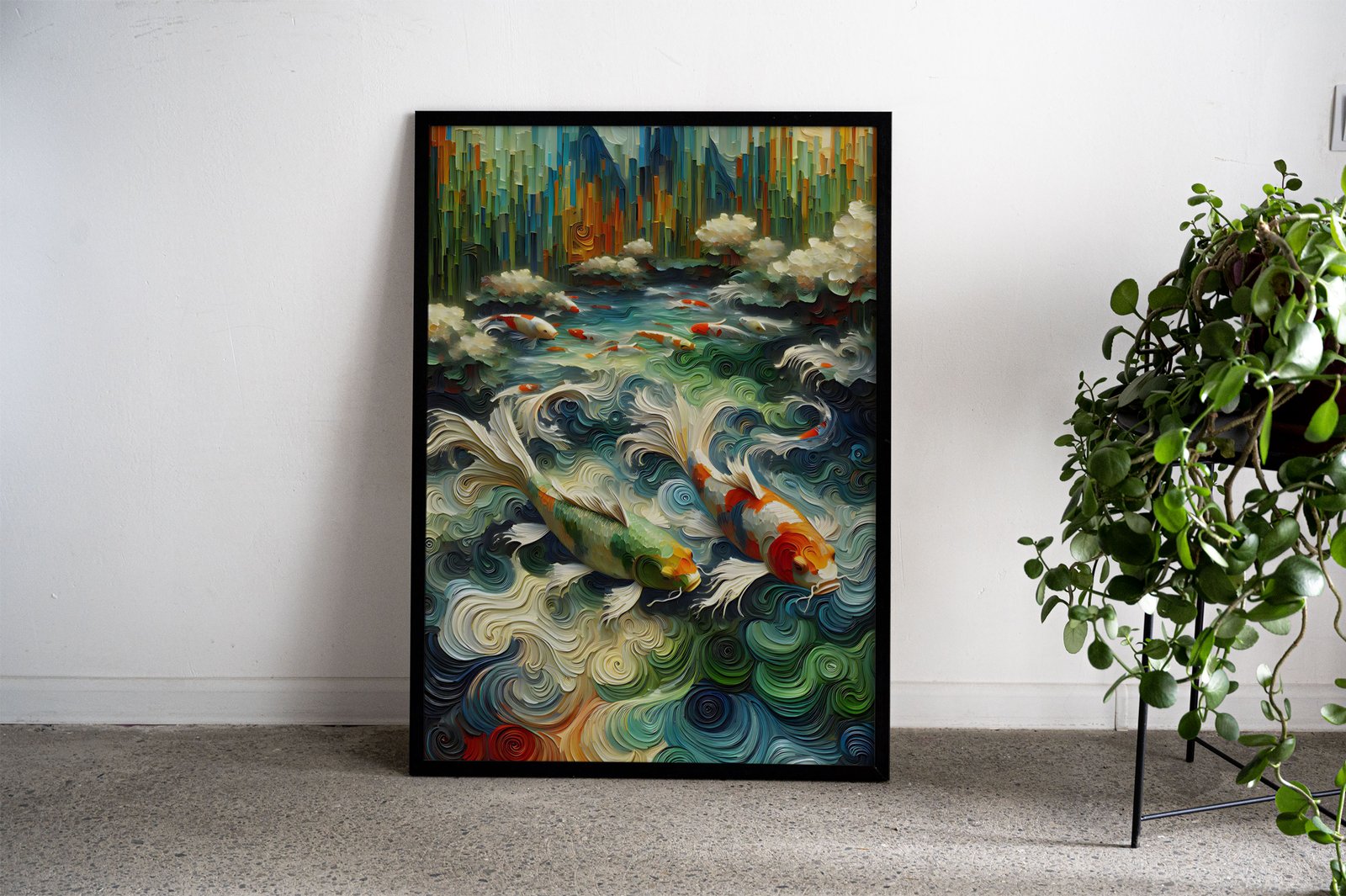 Mystic Koi Fish Pond Asian Style Poster | Wall  Art for Home & Office | High-Quality Print - High-Quality Visual Display