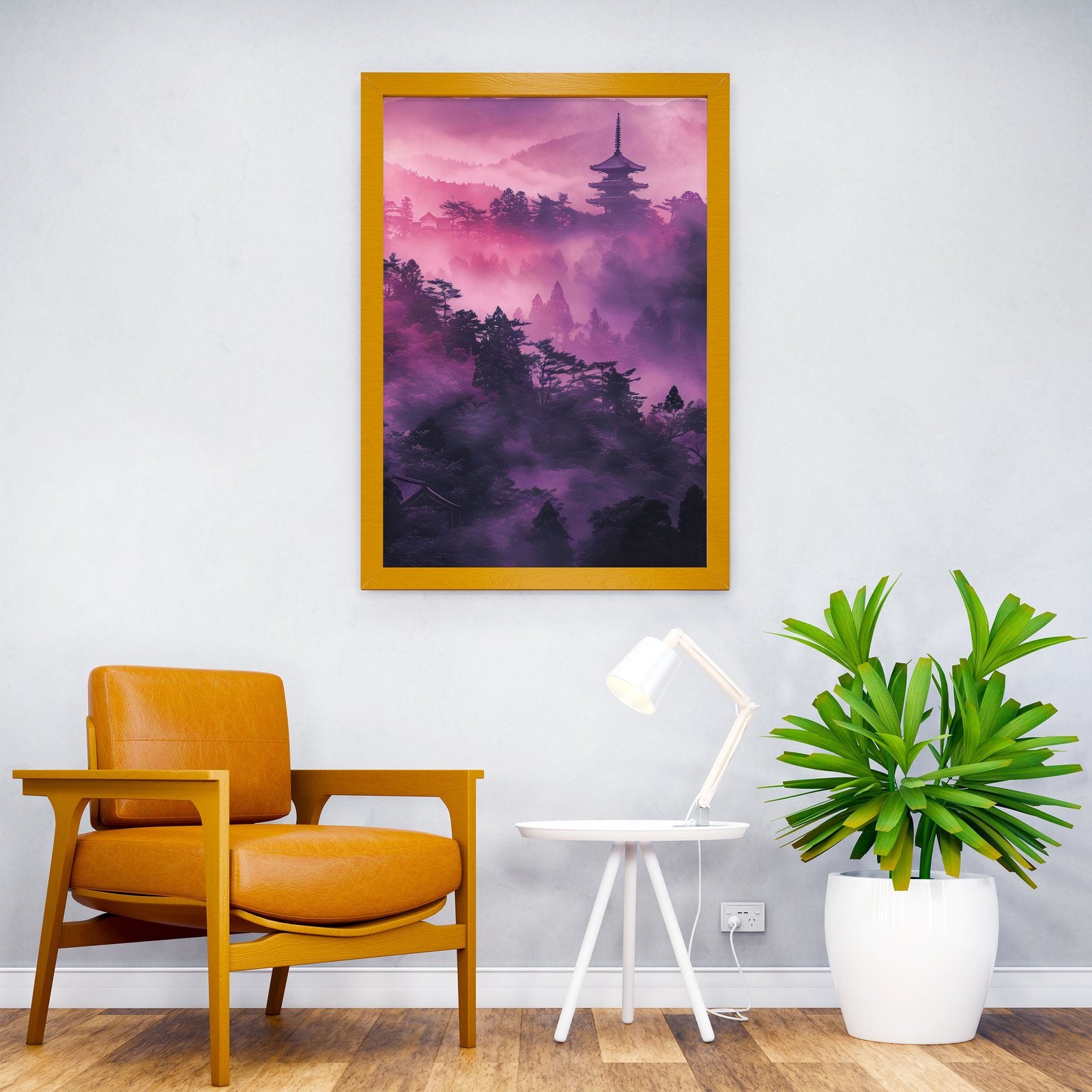 Mystic Purple Temple Asian Style Poster | Wall  Art for Home & Office | High-Quality Print - High-Quality Visual Display