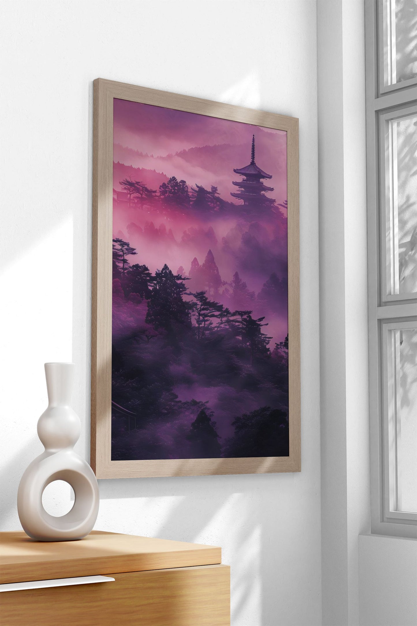 Mystic Purple Temple Asian Style Poster | Wall  Art for Home & Office | High-Quality Print - High-Quality Visual Display