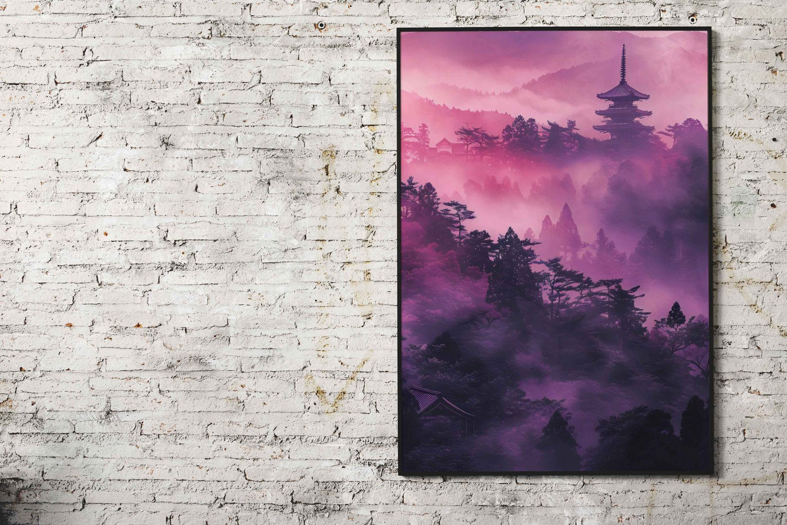 Mystic Purple Temple Asian Style Poster | Wall  Art for Home & Office | High-Quality Print - High-Quality Visual Display