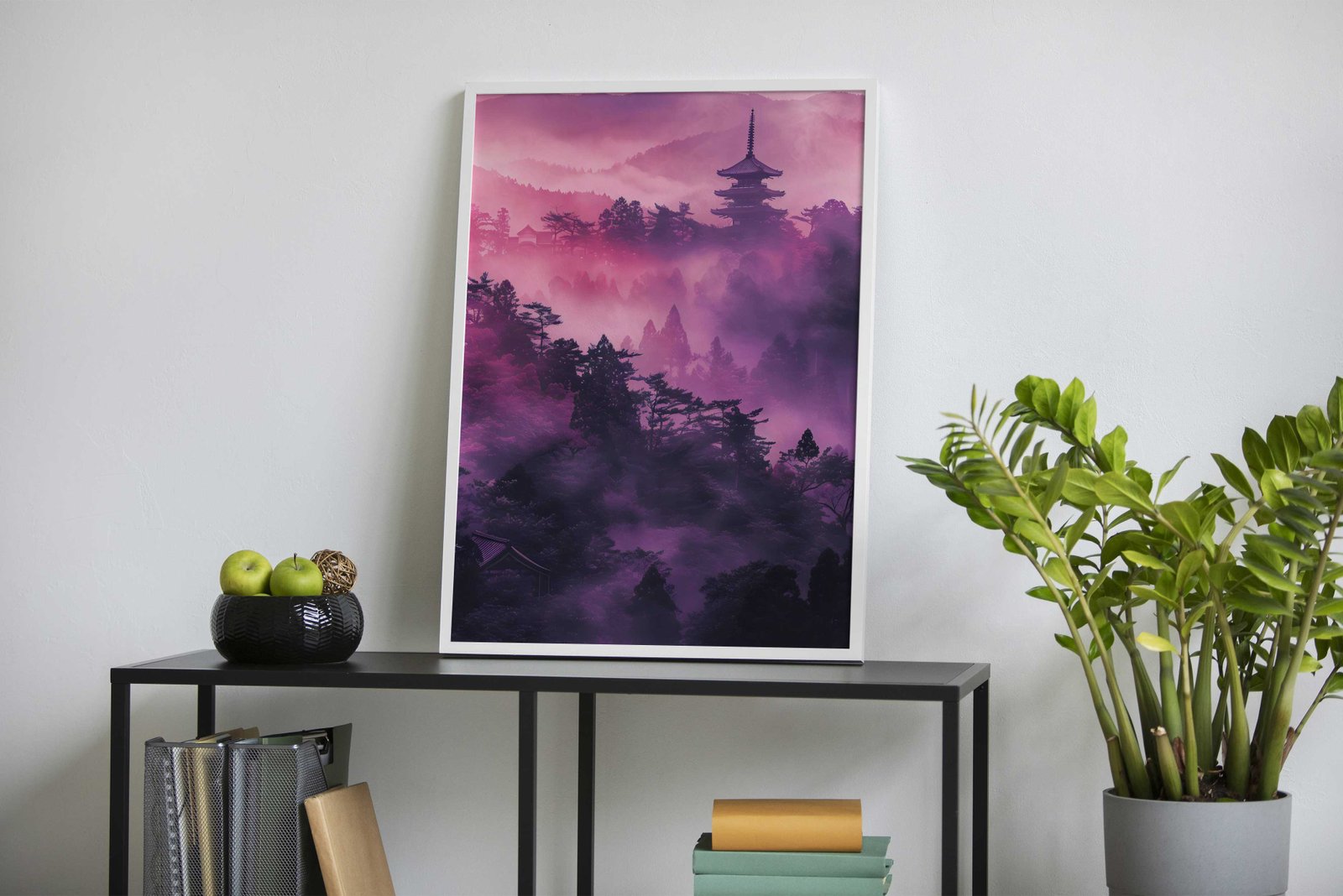 Mystic Purple Temple Asian Style Poster | Wall  Art for Home & Office | High-Quality Print - High-Quality Visual Display