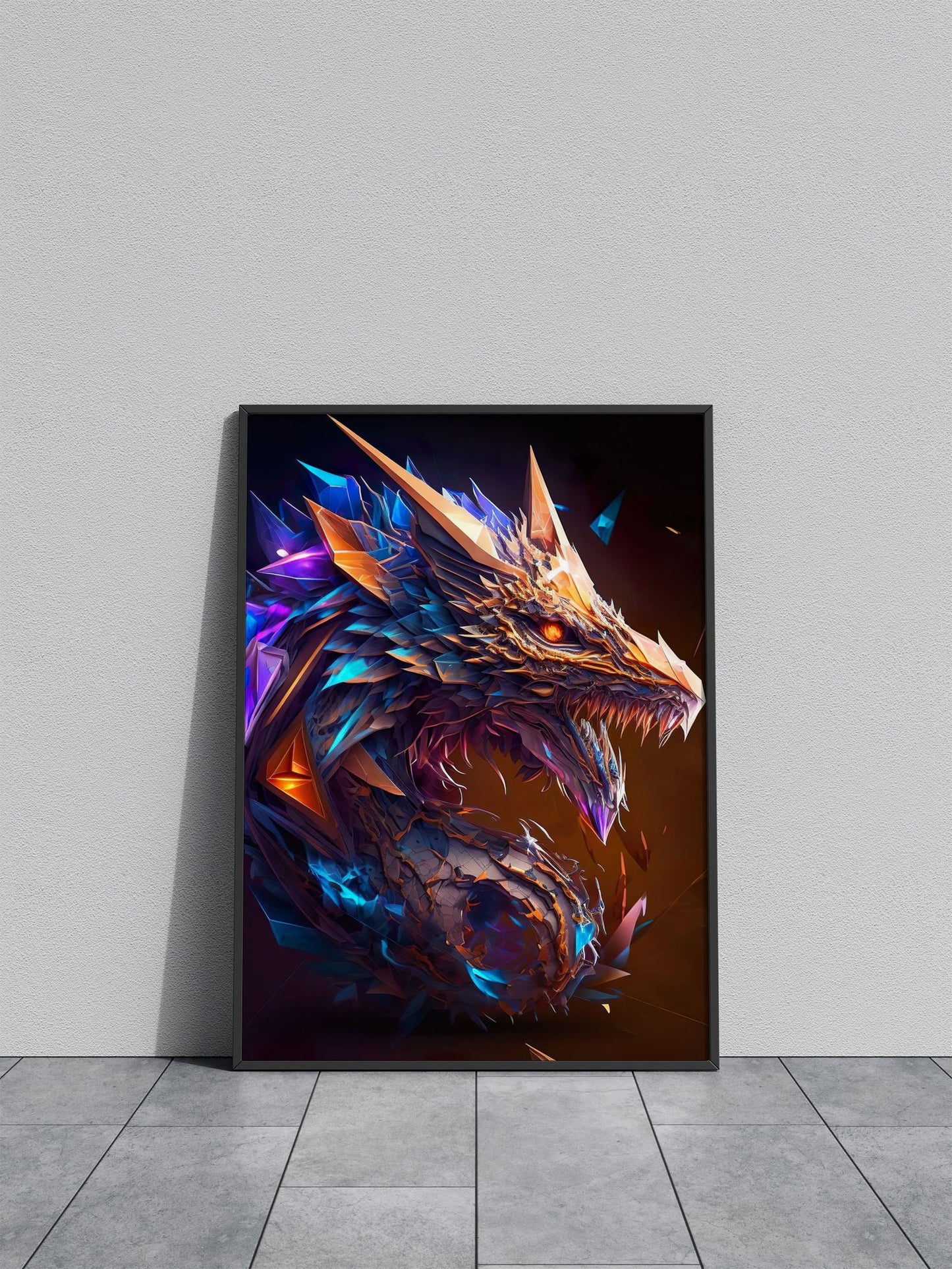Mystical Dragon Head Asian Style Poster | Wal l Art for Home & Office | High-Quality Print - High-Quality Visual Display