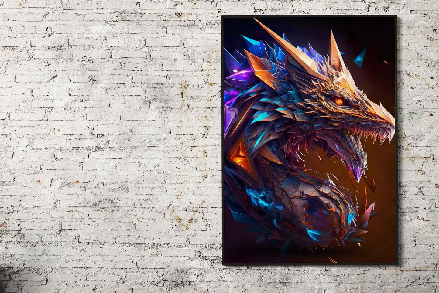 Mystical Dragon Head Asian Style Poster | Wal l Art for Home & Office | High-Quality Print - High-Quality Visual Display