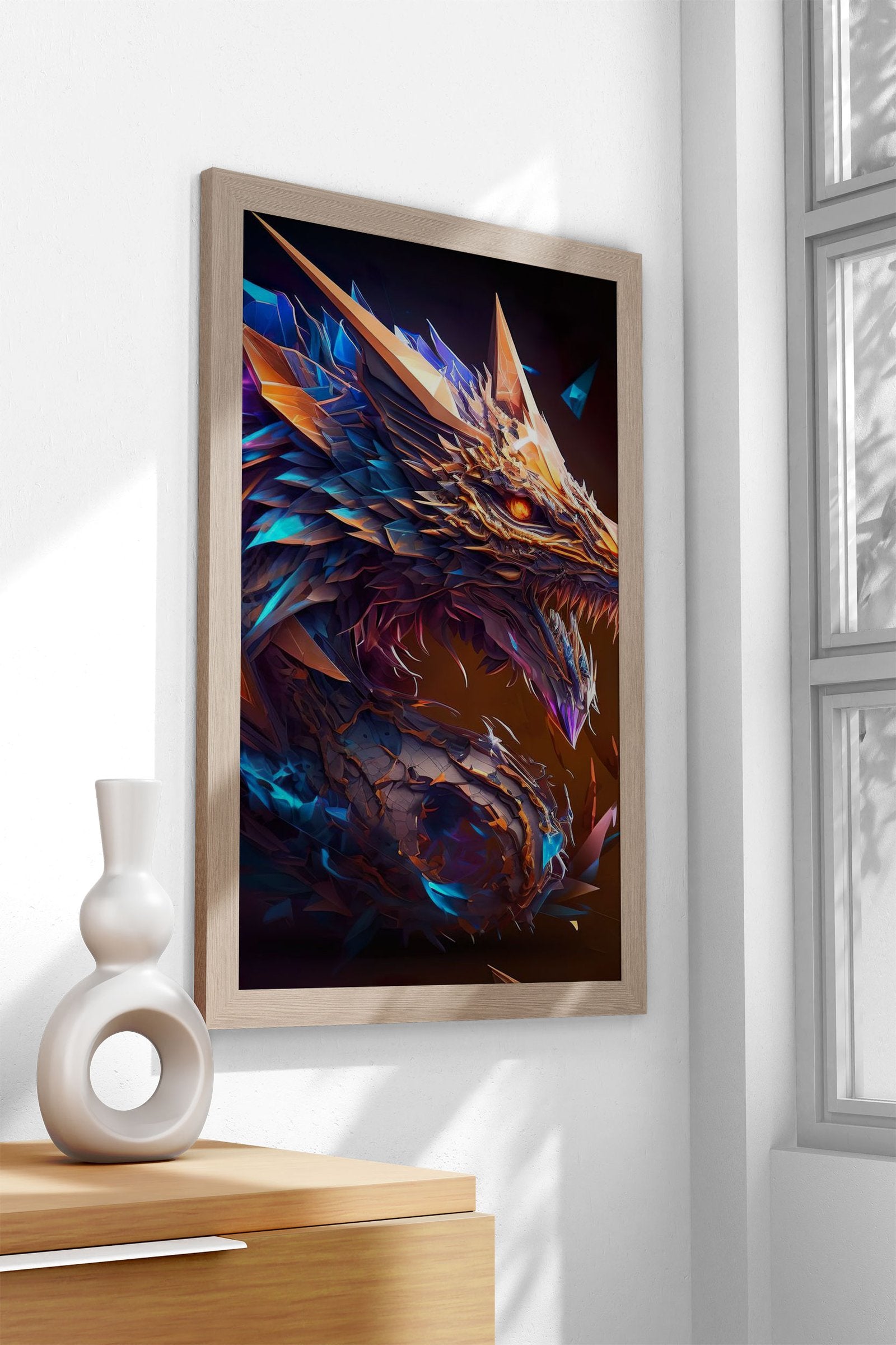Mystical Dragon Head Asian Style Poster | Wal l Art for Home & Office | High-Quality Print - High-Quality Visual Display
