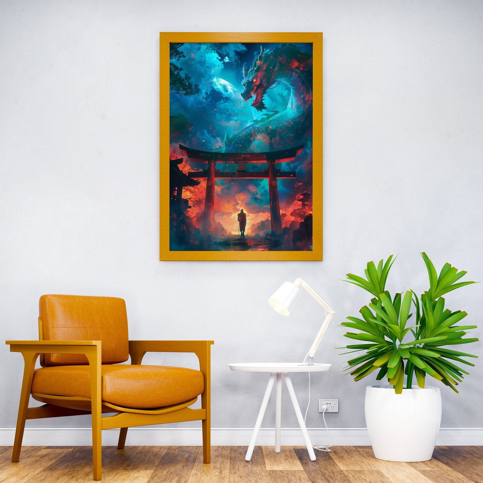 Mystical Dragon Scene Asian Style Poster | W all Art for Home & Office | High-Quality Print - High-Quality Visual Display