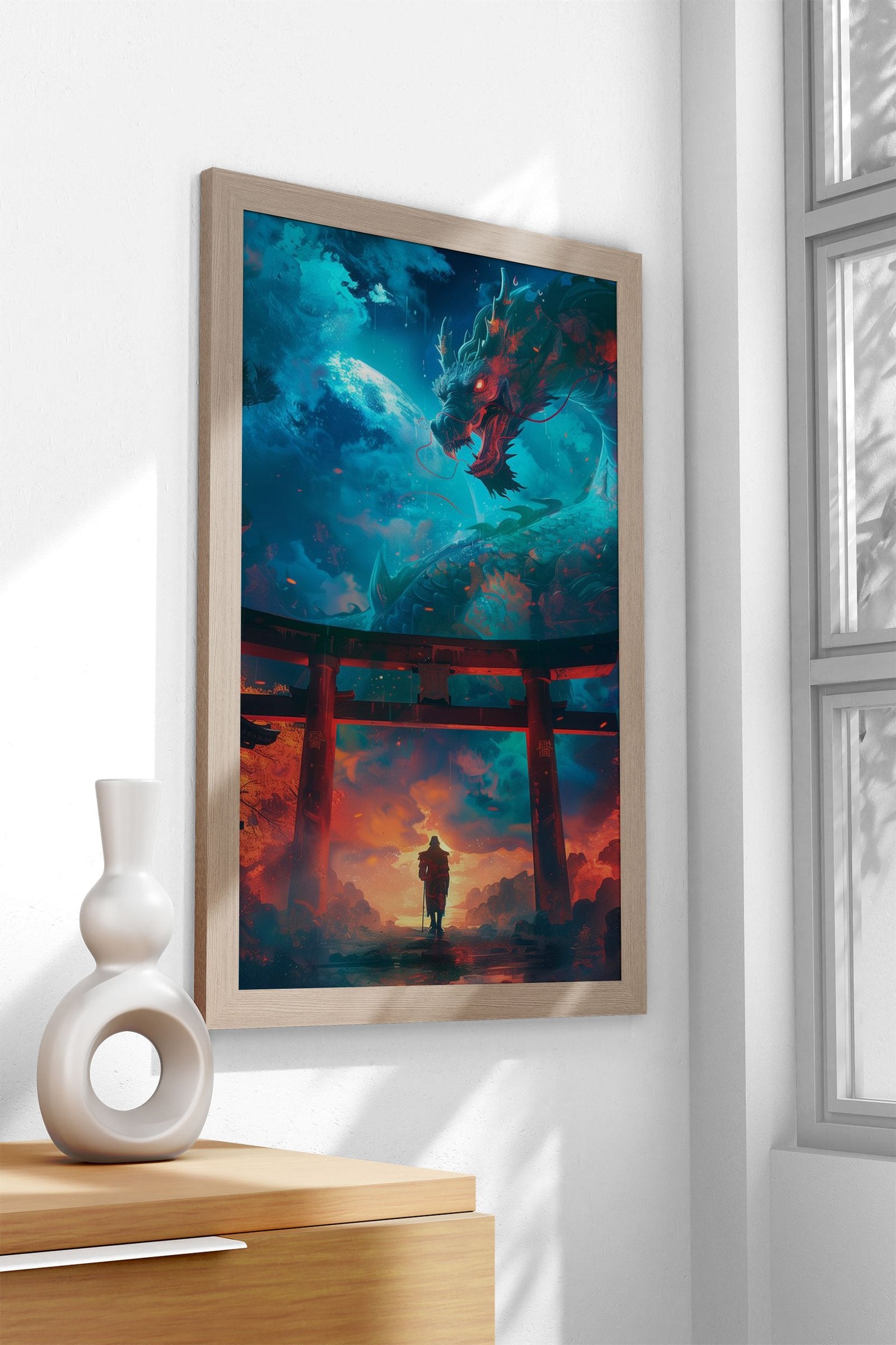 Mystical Dragon Scene Asian Style Poster | W all Art for Home & Office | High-Quality Print - High-Quality Visual Display