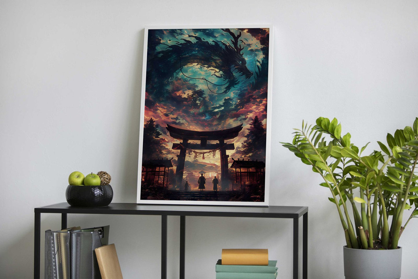 Mystical Dragon Torii Gate Asian Style Poster |  Wall Art for Home & Office | High-Quality Print - High-Quality Visual Display