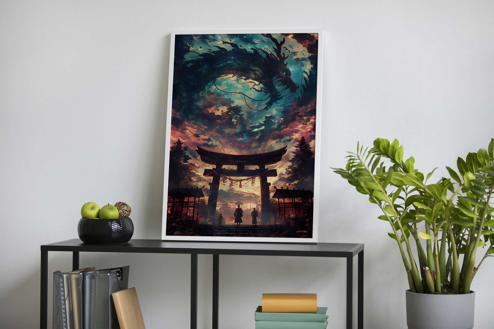 Mystical Dragon Torii Gate Asian Style Poster |  Wall Art for Home & Office | High-Quality Print - High-Quality Visual Display