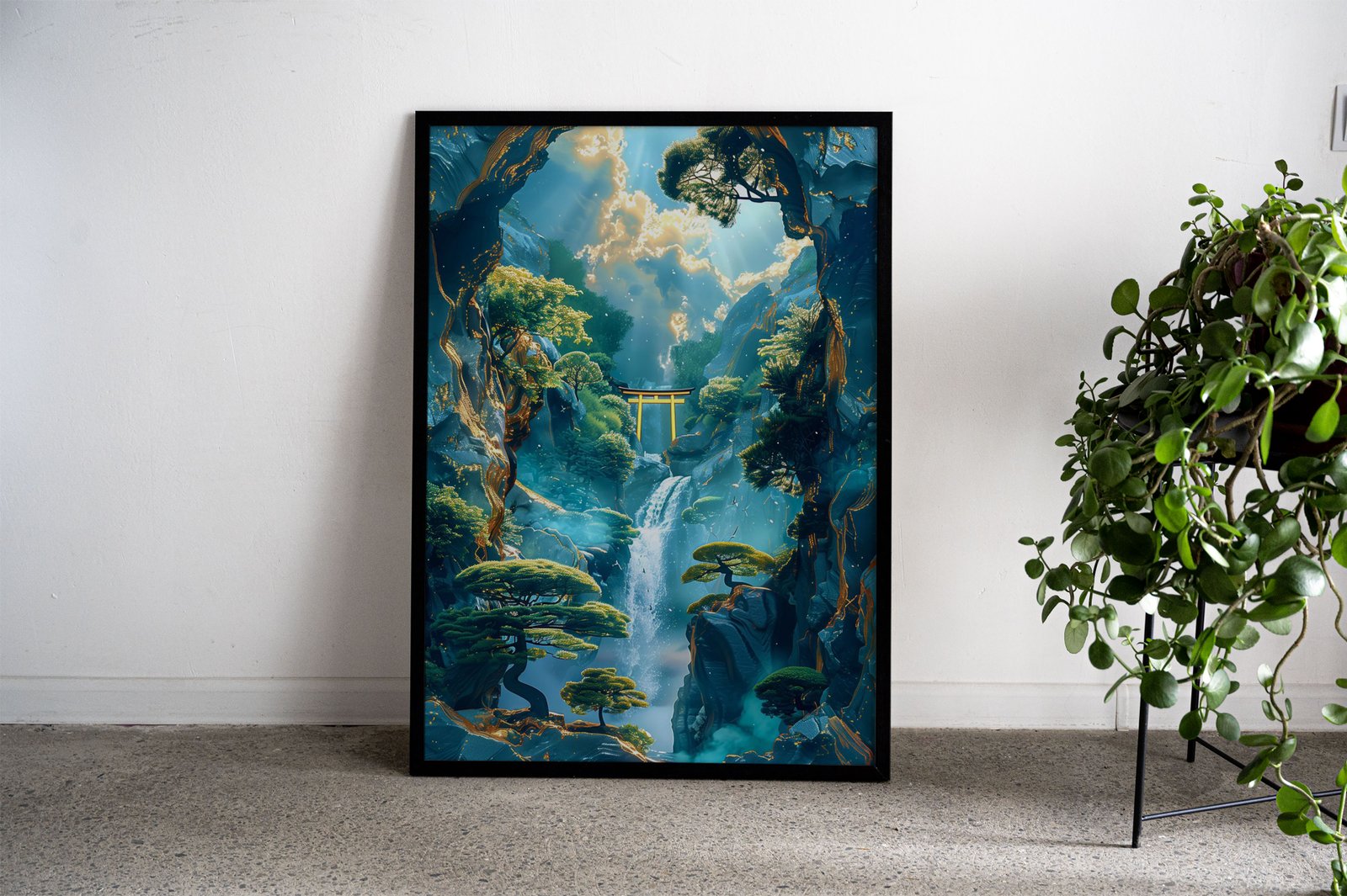 Mystical Forest Kintsugi Asian Style Poster | W all Art for Home & Office | High-Quality Print - High-Quality Visual Display