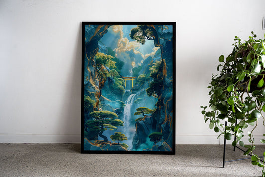 Mystical Forest Kintsugi Asian Style Poster | W all Art for Home & Office | High-Quality Print - High-Quality Visual Display