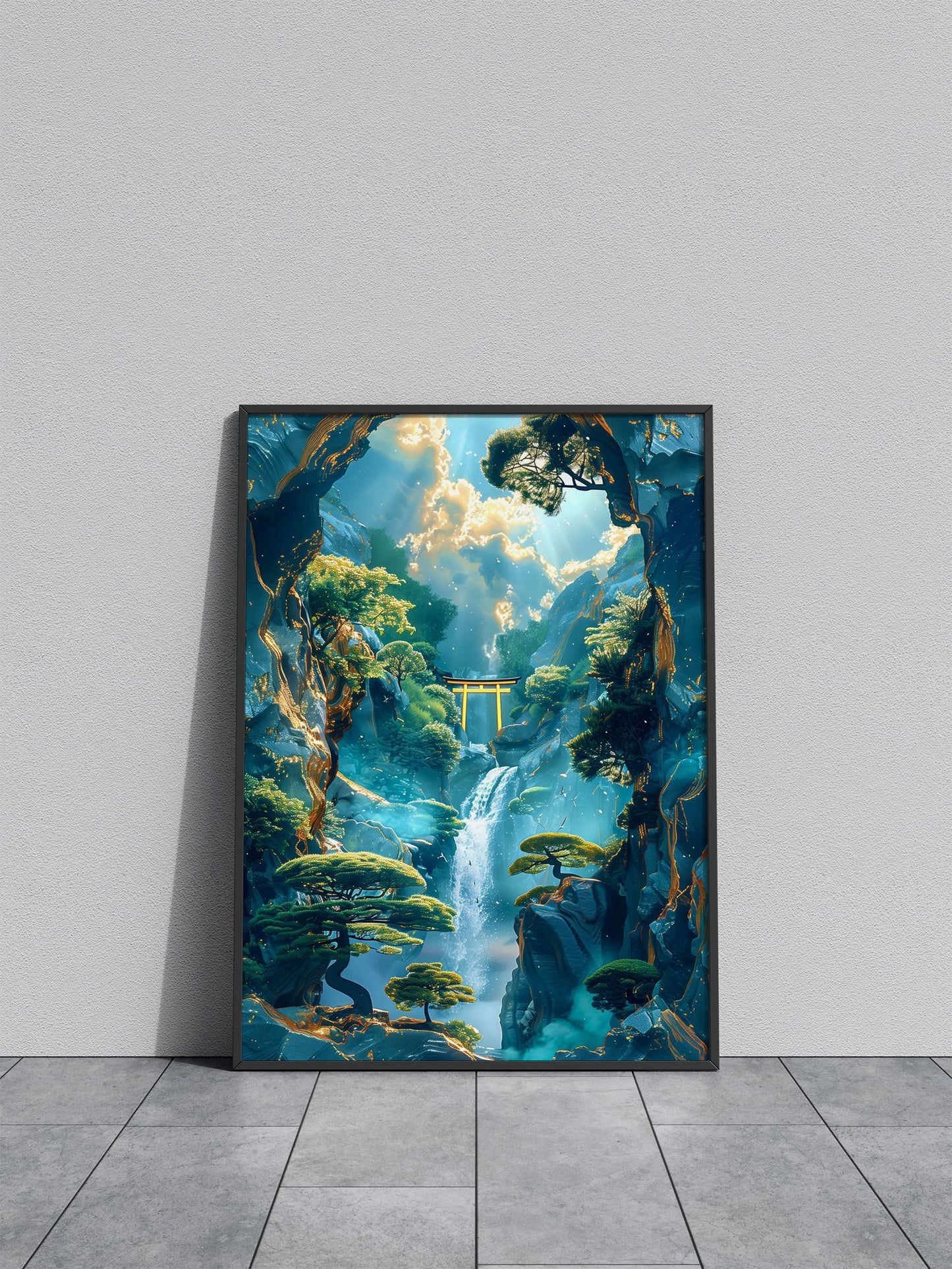Mystical Forest Kintsugi Asian Style Poster | W all Art for Home & Office | High-Quality Print - High-Quality Visual Display
