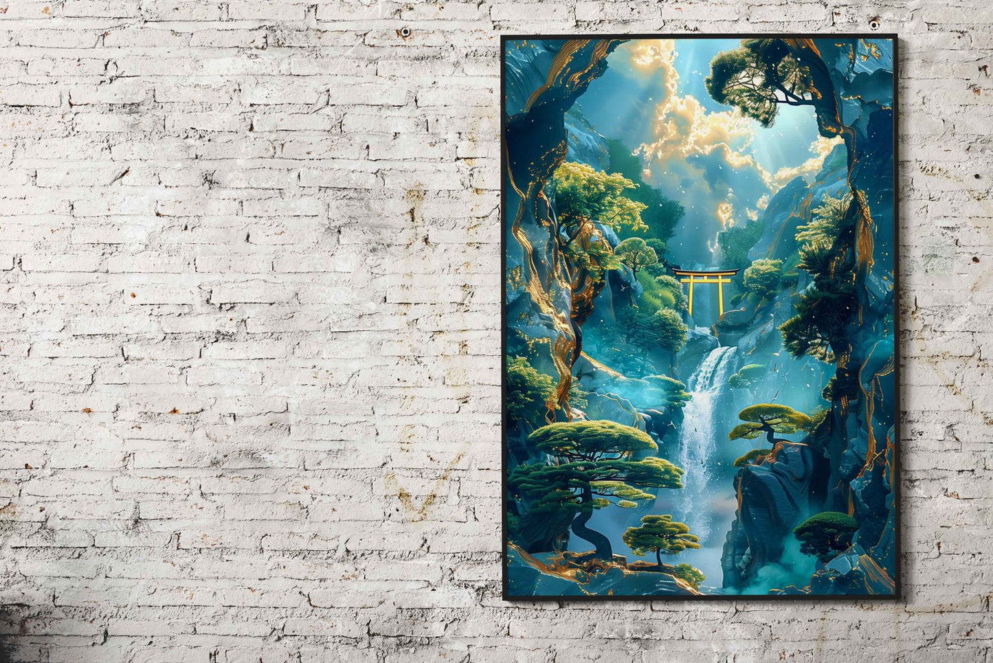 Mystical Forest Kintsugi Asian Style Poster | W all Art for Home & Office | High-Quality Print - High-Quality Visual Display