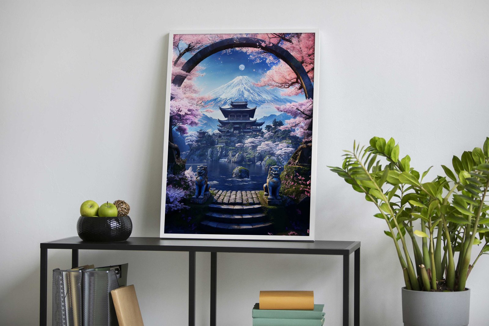 Mystical Moon Temple Asian Style Poster | Wa ll Art for Home & Office | High-Quality Print - High-Quality Visual Display
