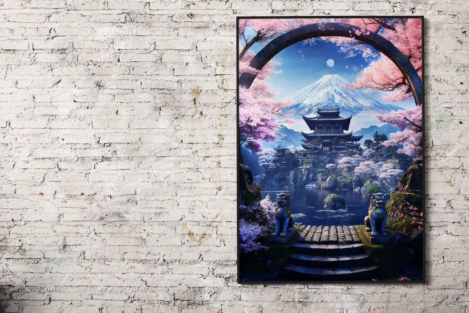 Mystical Moon Temple Asian Style Poster | Wa ll Art for Home & Office | High-Quality Print - High-Quality Visual Display