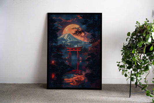 Mystical Night japanese Asian Style Poster | W all Art for Home & Office | High-Quality Print - High-Quality Visual Display