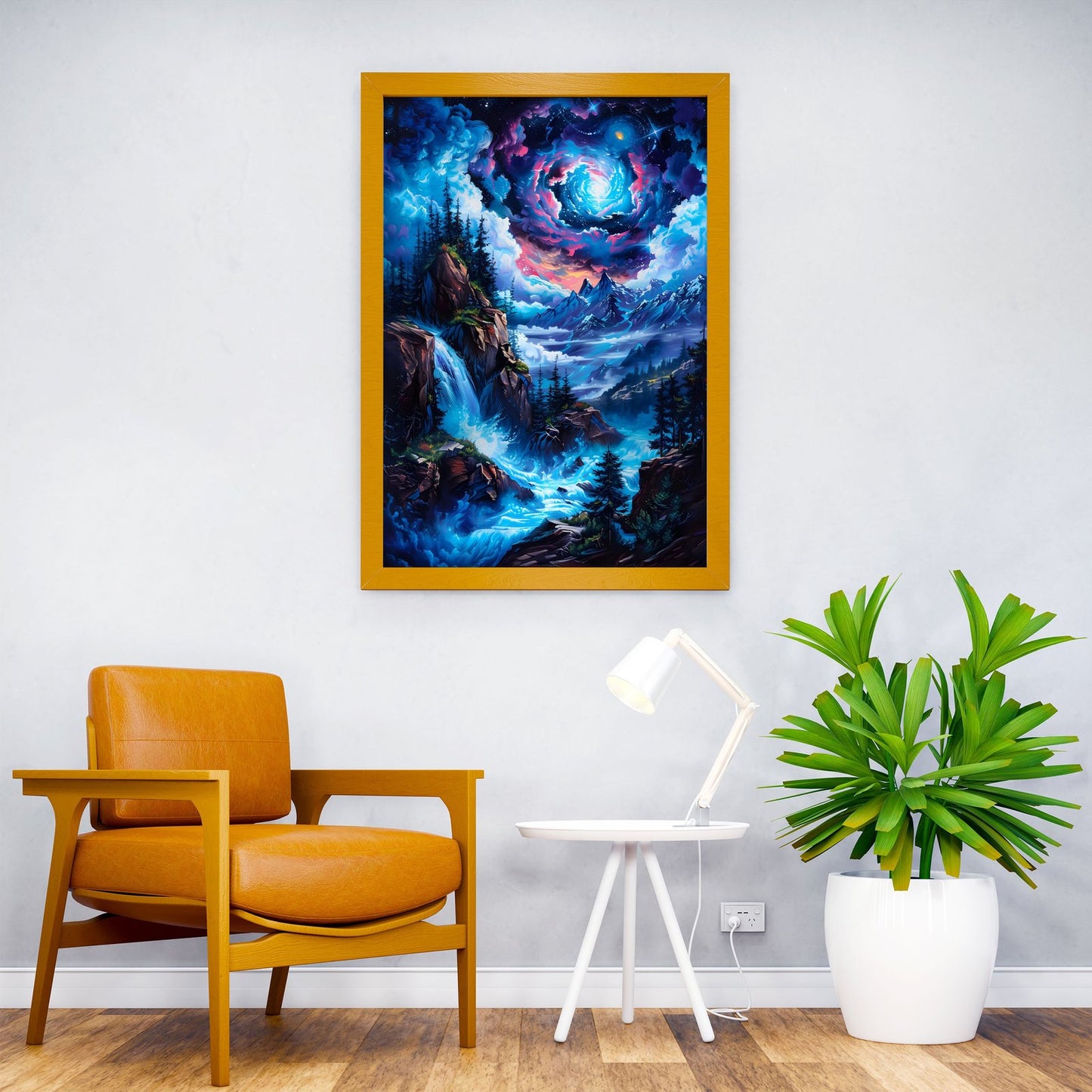 Mystical Waterfall Landscape Asian Style Post er | Wall Art for Home & Office | High-Quality Print - High-Quality Visual Display