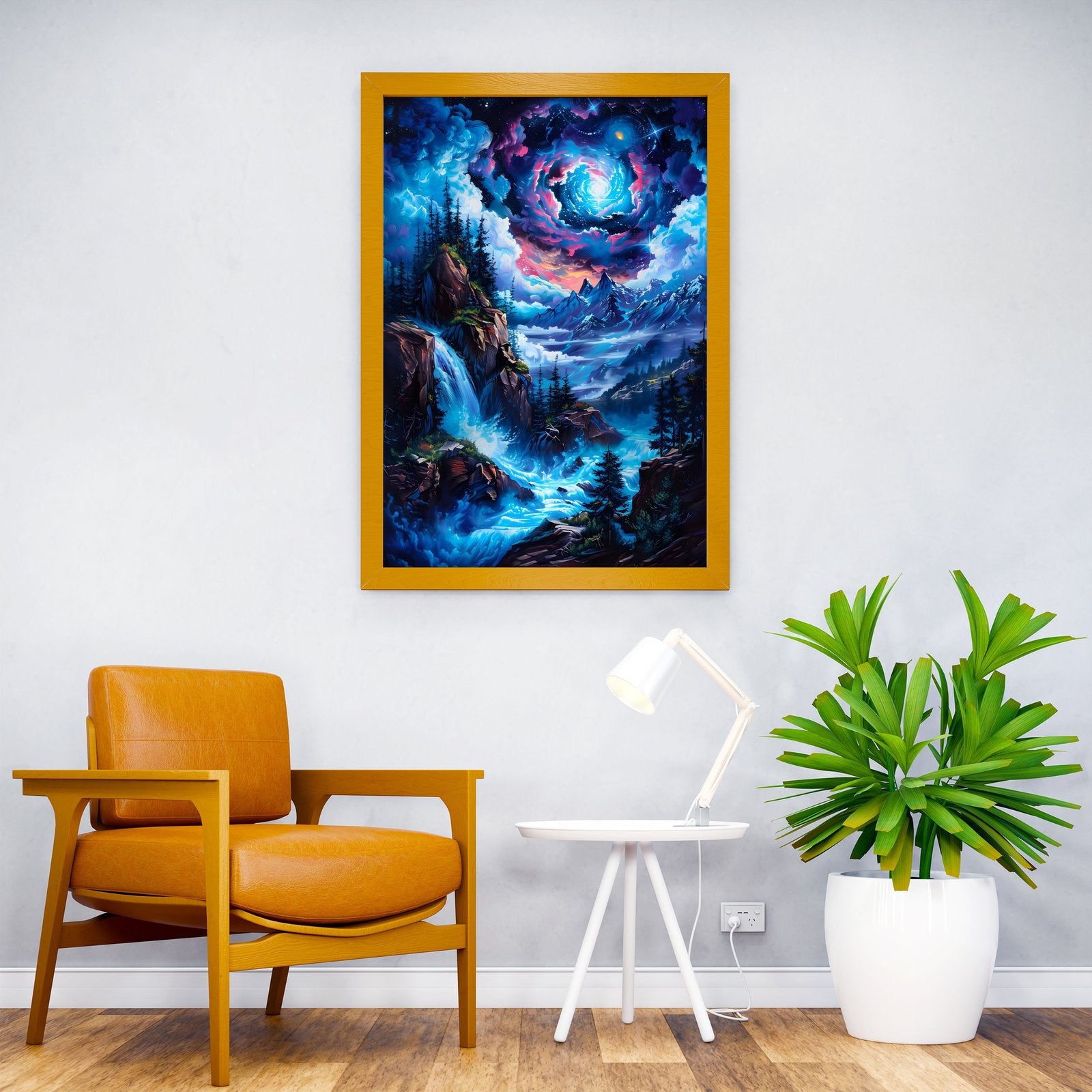 Mystical Waterfall Landscape Asian Style Post er | Wall Art for Home & Office | High-Quality Print - High-Quality Visual Display