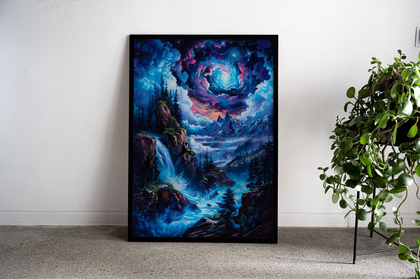 Mystical Waterfall Landscape Asian Style Post er | Wall Art for Home & Office | High-Quality Print - High-Quality Visual Display