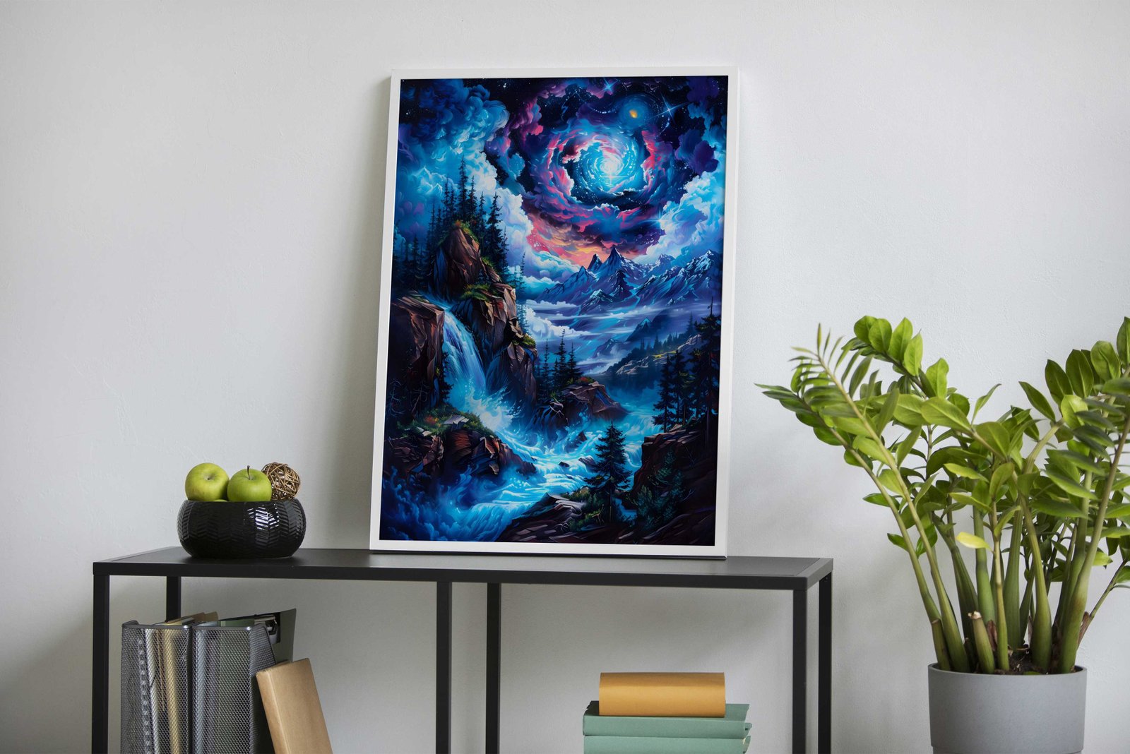 Mystical Waterfall Landscape Asian Style Post er | Wall Art for Home & Office | High-Quality Print - High-Quality Visual Display