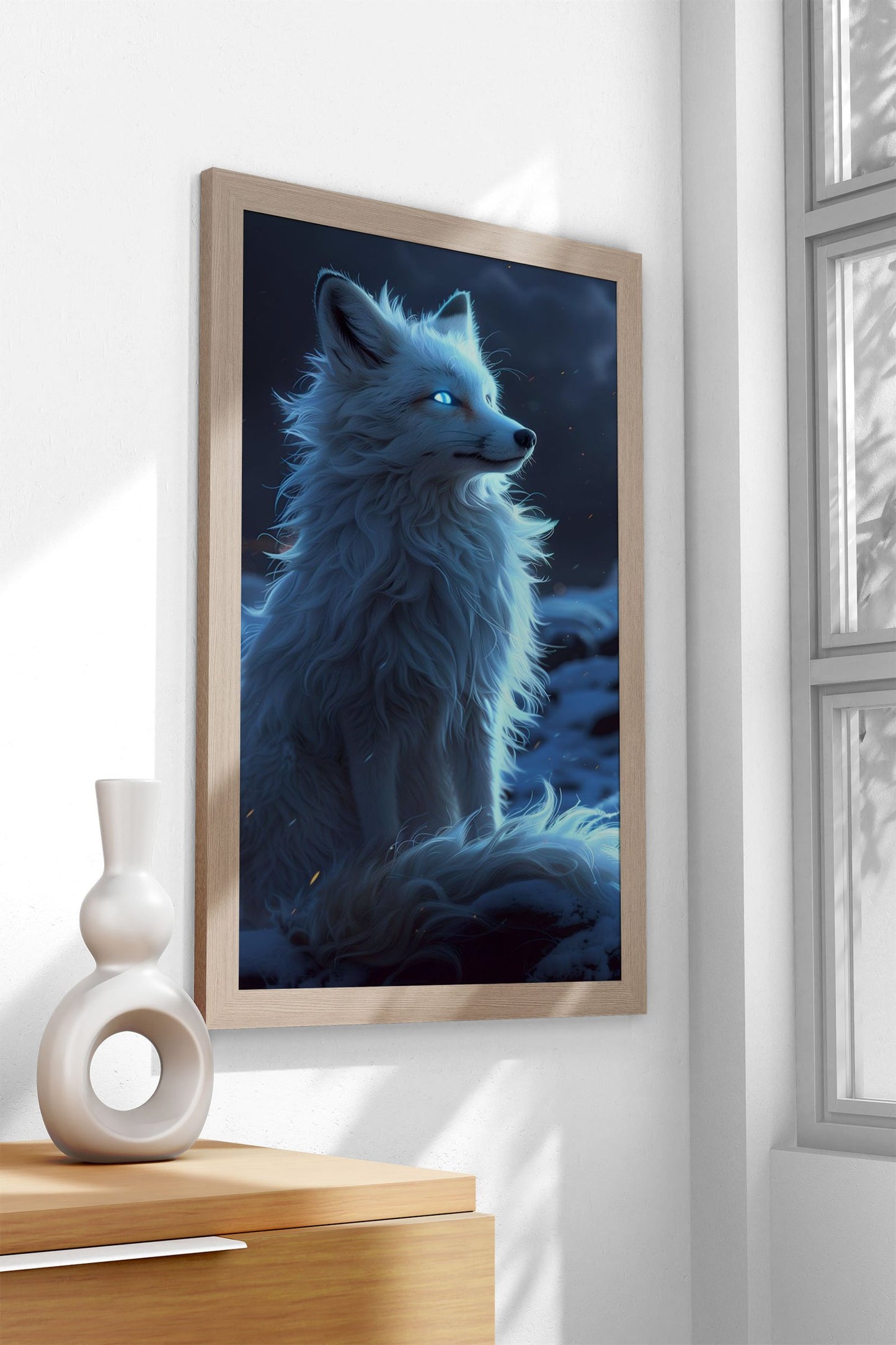 Mystical White Fox Asian Style Poster | Wall Ar t for Home & Office | High-Quality Print - High-Quality Visual Display