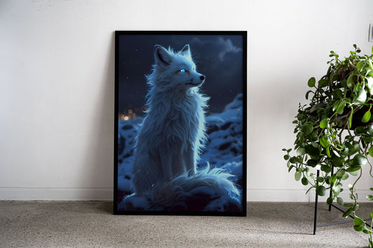 Mystical White Fox Asian Style Poster | Wall Ar t for Home & Office | High-Quality Print - High-Quality Visual Display