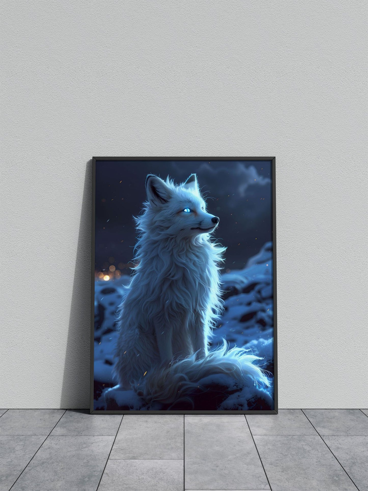 Mystical White Fox Asian Style Poster | Wall Ar t for Home & Office | High-Quality Print - High-Quality Visual Display