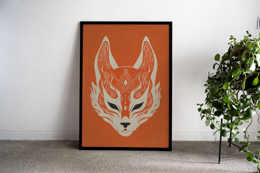 Mythical Kitsune Mask Asian Style Poster | Wa ll Art for Home & Office | High-Quality Print - High-Quality Visual Display