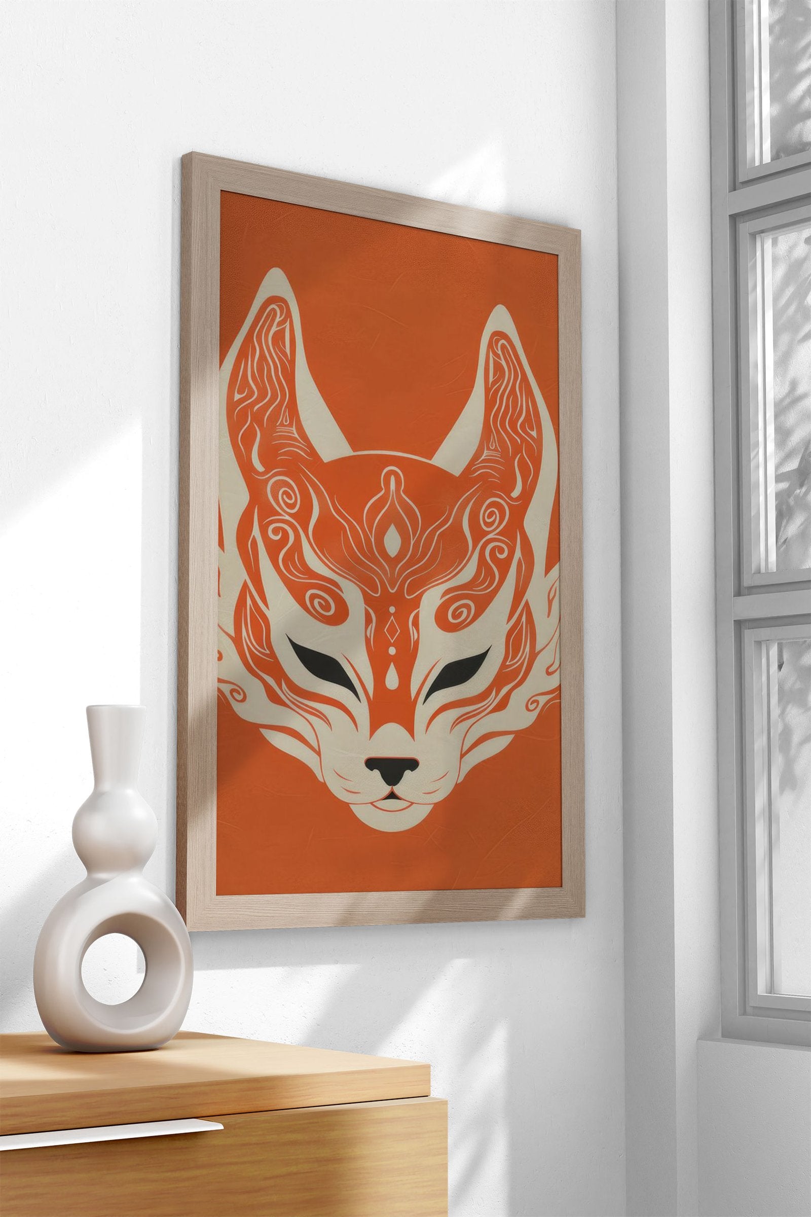 Mythical Kitsune Mask Asian Style Poster | Wa ll Art for Home & Office | High-Quality Print - High-Quality Visual Display