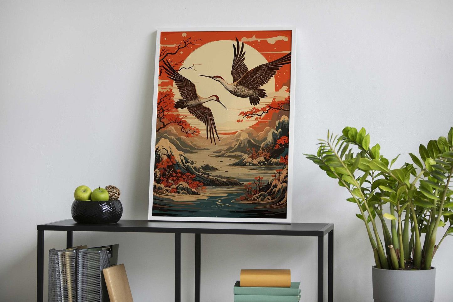 Mythology Japan Crane Asian Style Poster | W all Art for Home & Office | High-Quality Print - High-Quality Visual Display