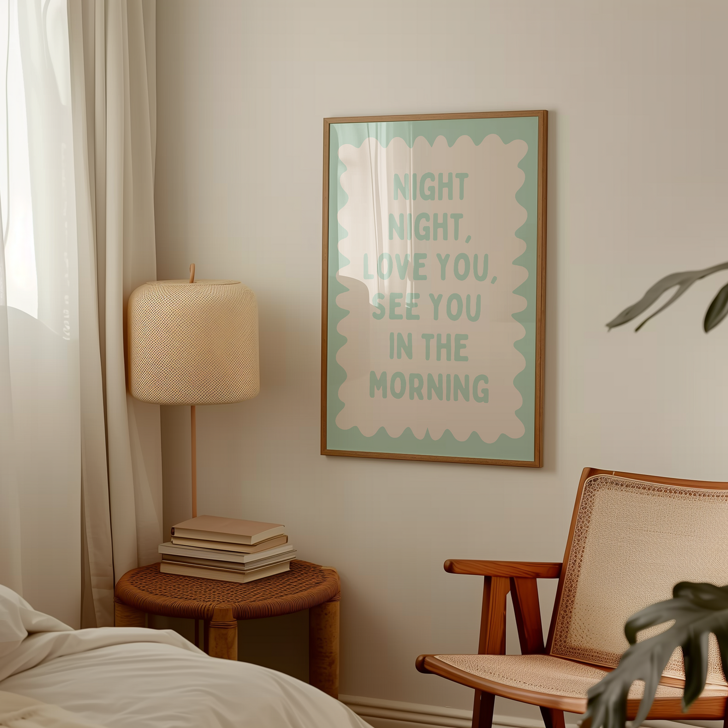 Night Night, Love You | Peppermint and Cream | Wall Art Print - High-Quality Premium Wall Art Decor Sticker