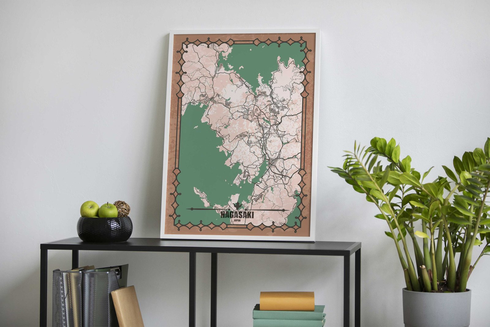 Nagasaki City Map Asian Style Poster | Wall Ar t for Home & Office | High-Quality Print - High-Quality Visual Display