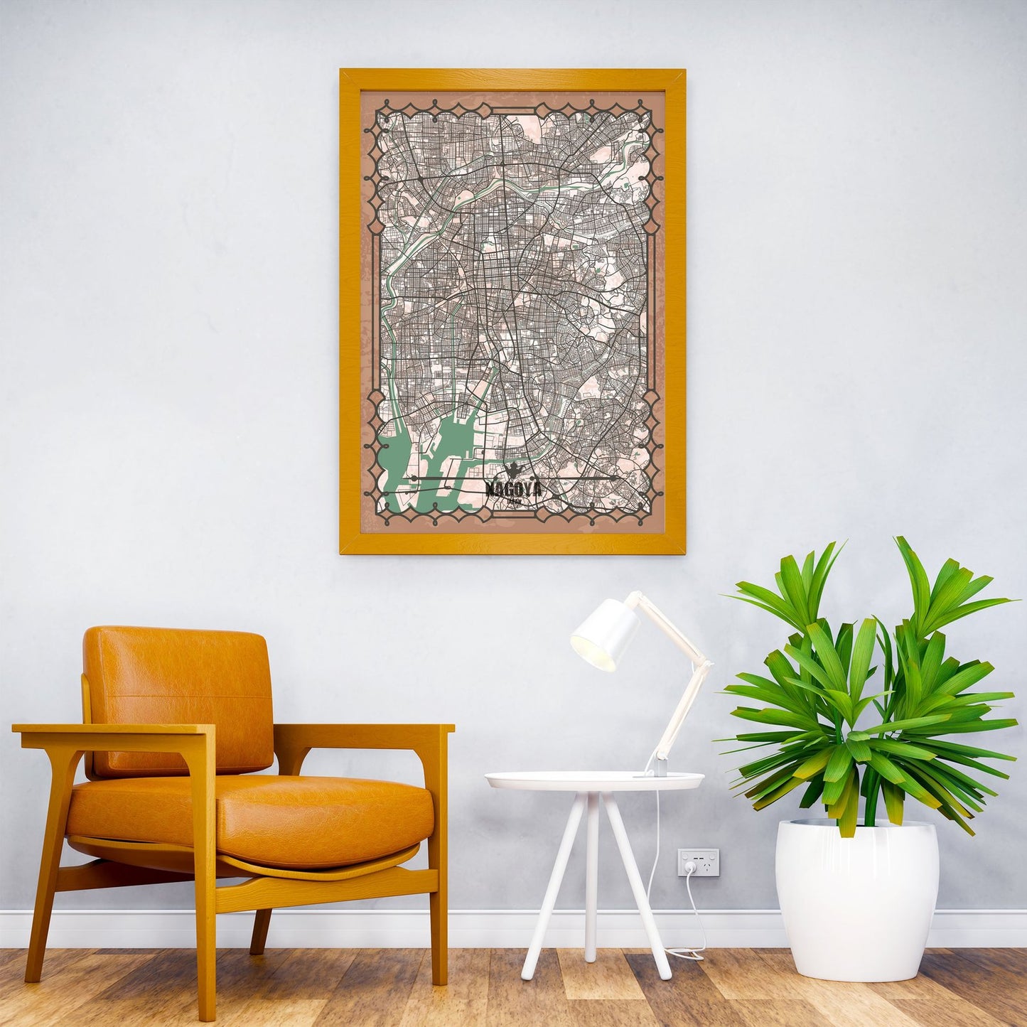 Nagoya City Map Asian Style Poster | Wall Art  for Home & Office | High-Quality Print