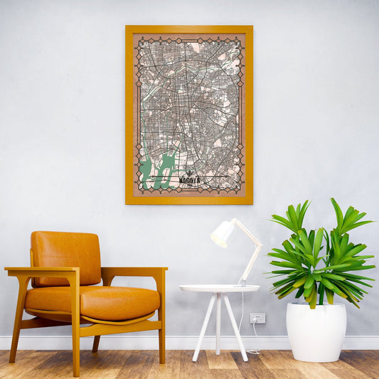 Nagoya City Map Asian Style Poster | Wall Art  for Home & Office | High-Quality Print - High-Quality Visual Display