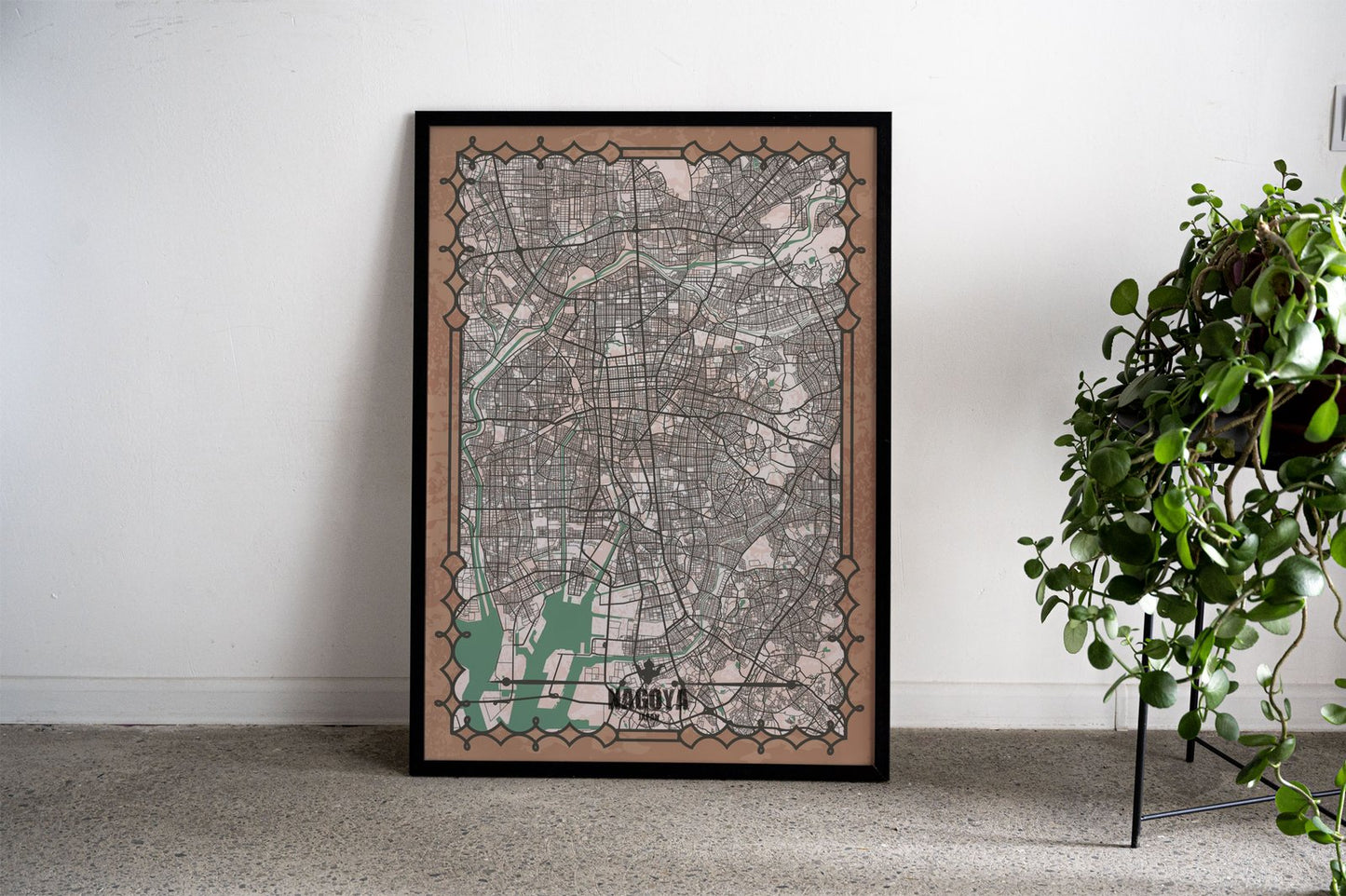 Nagoya City Map Asian Style Poster | Wall Art  for Home & Office | High-Quality Print