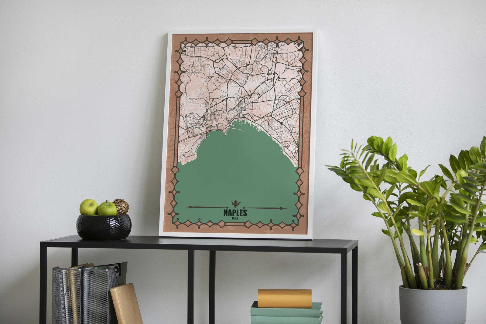 Naples City Map Asian Style Poster | Wall Art f or Home & Office | High-Quality Print - High-Quality Visual Display