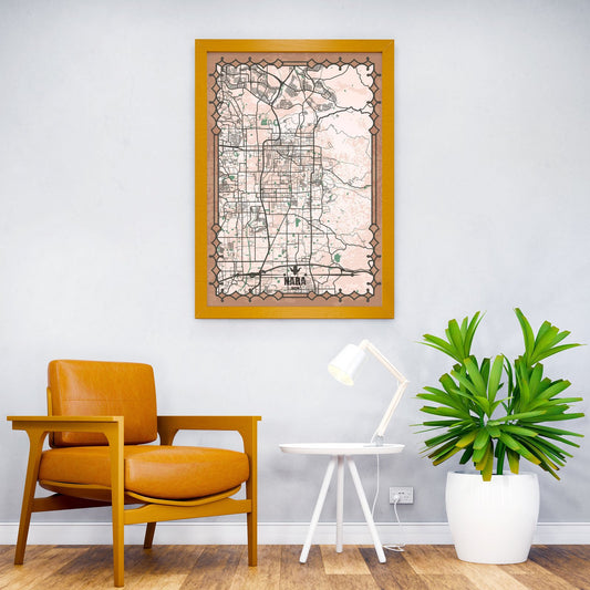 Nara City Map Asian Style Poster | Wall Art for  Home & Office | High-Quality Print - High-Quality Visual Display