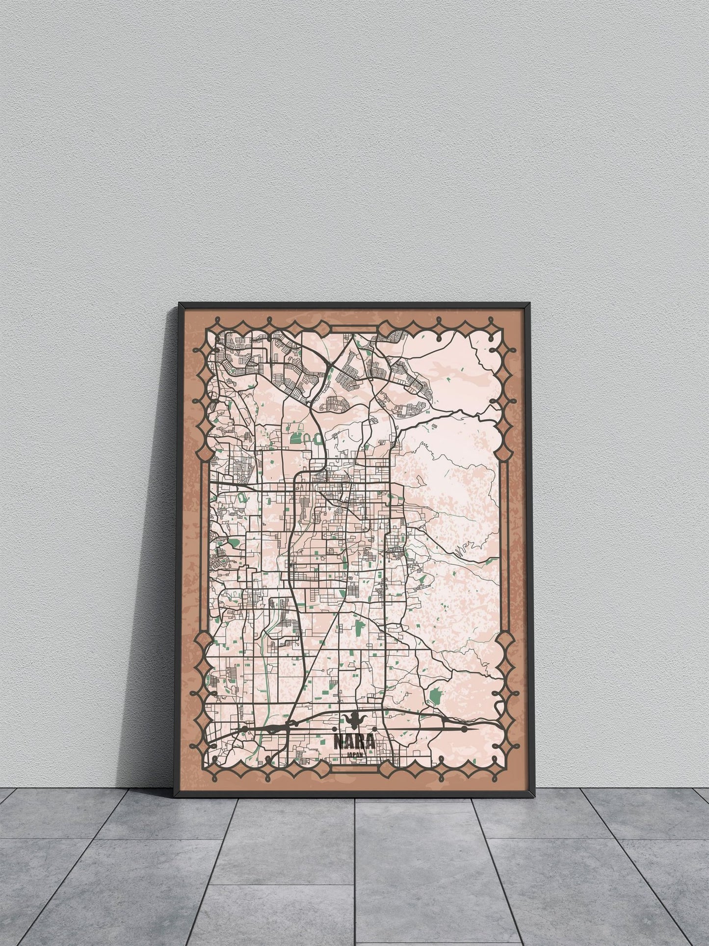 Nara City Map Asian Style Poster | Wall Art for  Home & Office | High-Quality Print - High-Quality Visual Display