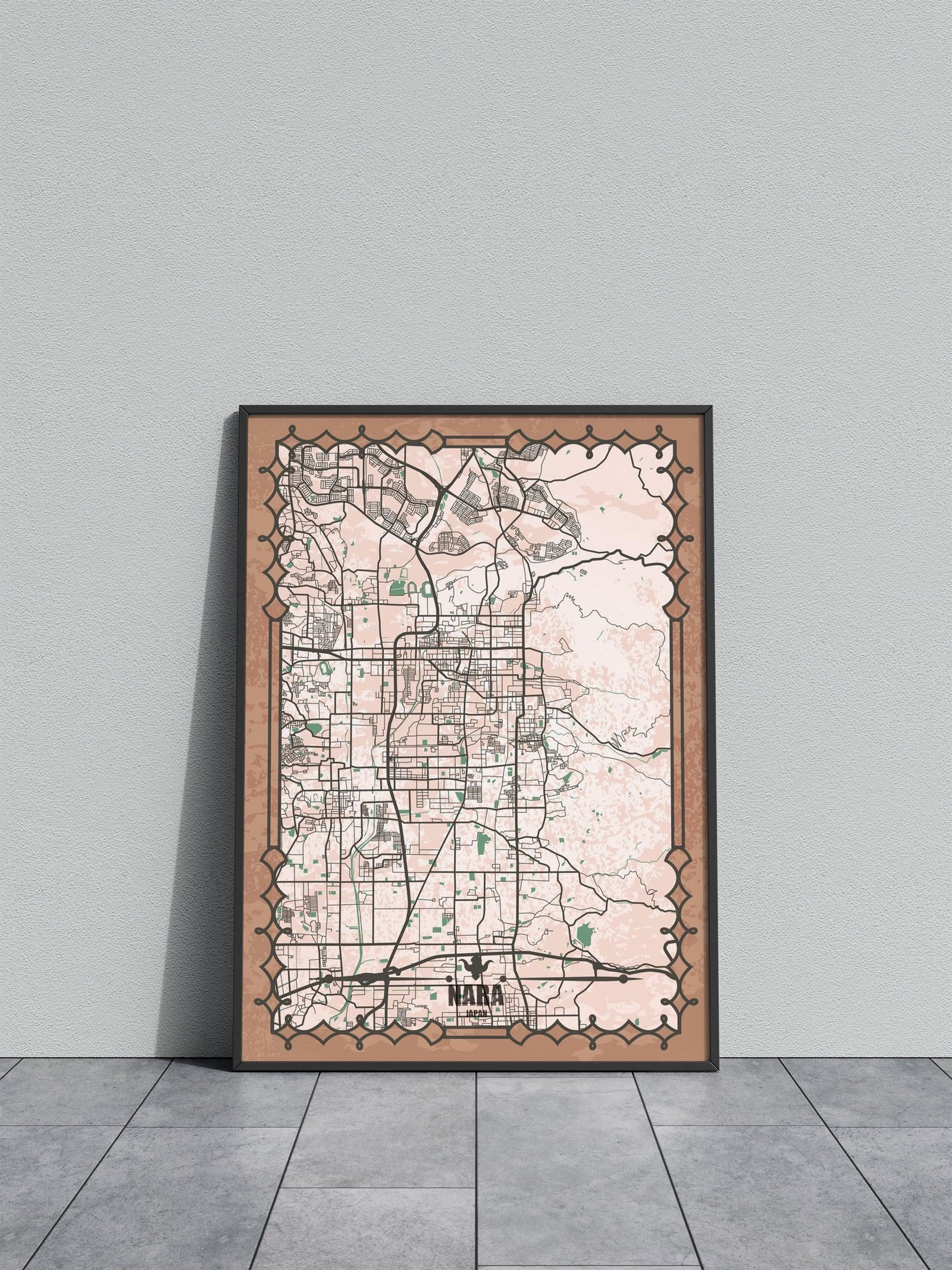 Nara City Map Asian Style Poster | Wall Art for  Home & Office | High-Quality Print - High-Quality Visual Display