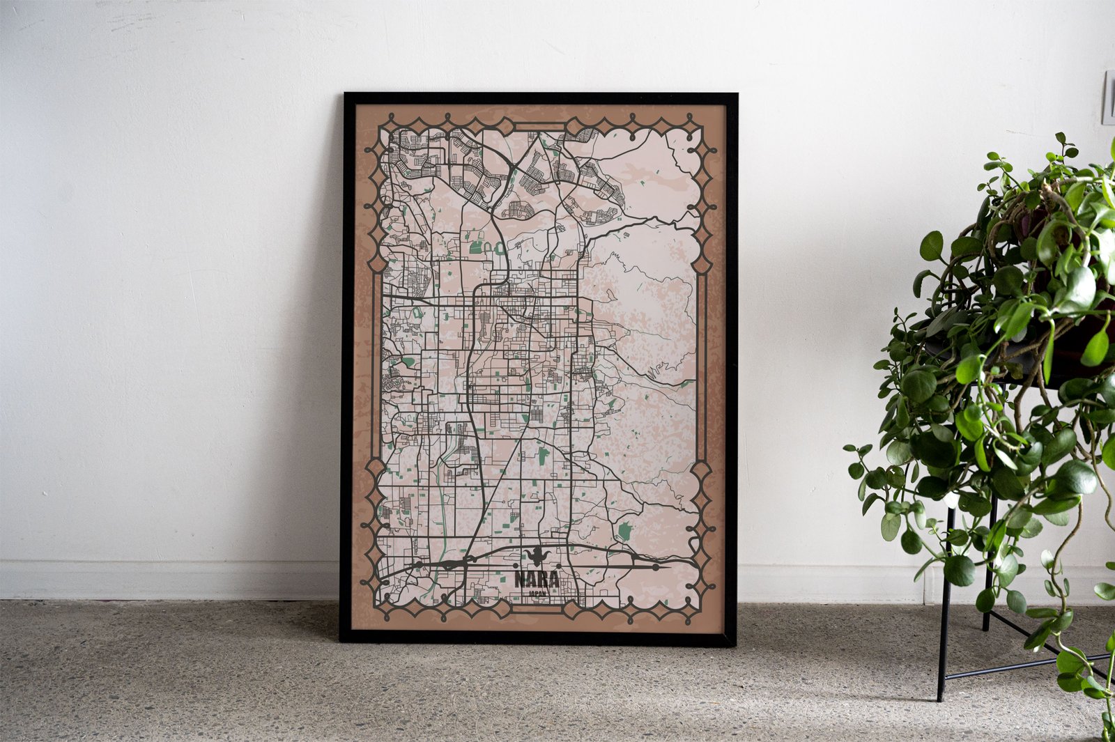 Nara City Map Asian Style Poster | Wall Art for  Home & Office | High-Quality Print - High-Quality Visual Display